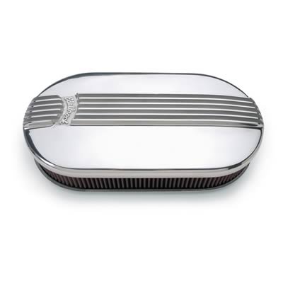 Edelbrock Air Cleaner Classic Series Oval Aluminum Top Dual Carburetor Polished