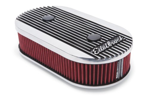 Edelbrock Air Cleaner Elite II Oval Dual-Quad Carbs 2 5In Red Element Polished