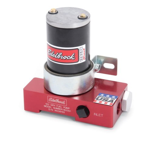 Edelbrock Fuel Pump Electric Quiet-Flo Carbureted 120GPH 3/8In In 3/8In Out 120 GPH Red