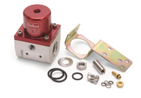 Edelbrock Fuel Pressure Regulator EFI 180 GPH 35-90 PSI -10In/Out -6 Return Red/Clear