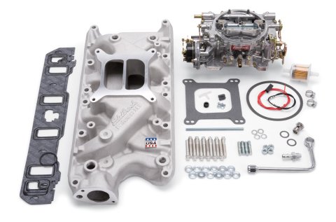 Edelbrock Manifold And Carb Kit Performer Small Block Ford 289-302 Natural Finish