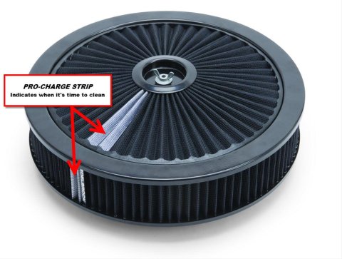 Edelbrock Air Cleaner Pro-Flo High-Flow Series Round Filtered Top 14In Dia X 3 125In Dropped Base