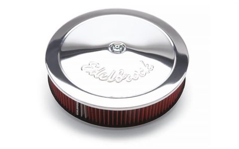 Edelbrock Air Cleaner Pro-Flo Series Round 14 In Diameter Cloth Element 3/8In Dropped Base Chrome