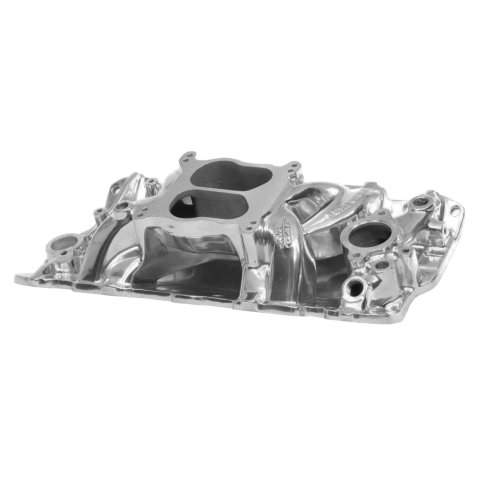 Edelbrock SBC Perf Air Gap Manifold Polished