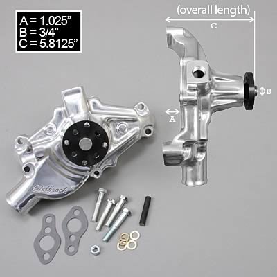 Edelbrock Water Pump High Performance Chevrolet 1971-1982 262-400 CI Corvette Short Style