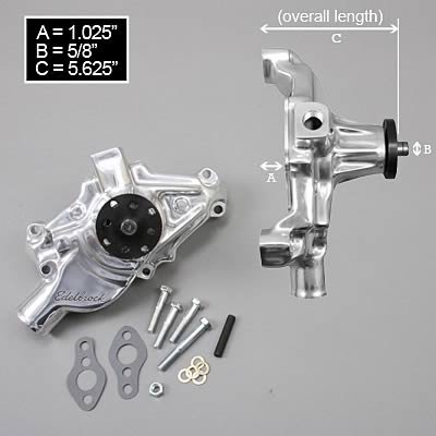 Edelbrock Water Pump High Performance Chevrolet 350 CI V8 Short Style Polished Finish