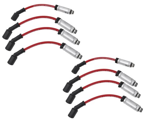Edelbrock Spark Plug Wire Set LS Truck w/ Metal Sleeves 99-15 50 Ohm Resistance Red Wire (Set of 8)