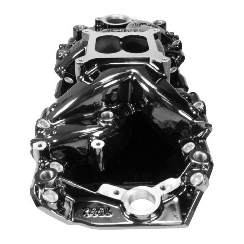 Edelbrock B/B Chev Rect Port RPM Air-Gap Manifold - Black Plasma Finish