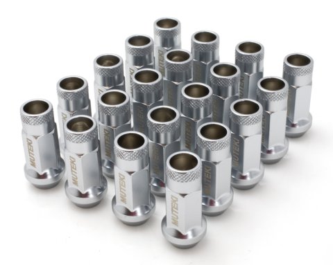 Wheel Mate Muteki SR48 Open End Lug Nuts - Satin Silver 12x1.25 48mm