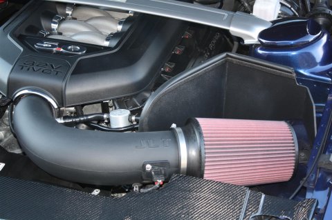 JLT 11-14 Ford Mustang GT (w/Roush/Whipple S/C) Black Tex Super Big Air Kit - Tune Req (for 800+ HP)