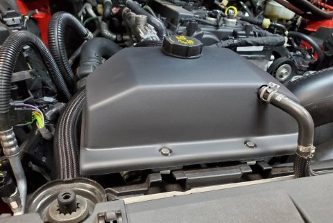 JLT 15-19 Ford Mustang Black Textured Coolant Tank Cover