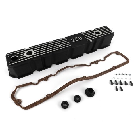 Omix Aluminum Valve Cover Blk 258 81-87 CJ & Wrangler