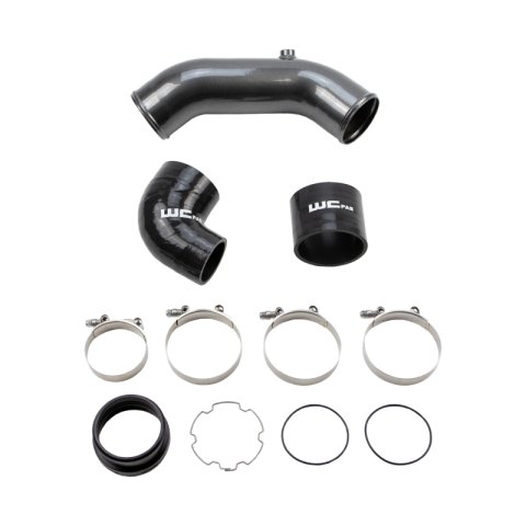 Wehrli 2017+ Ford 6.7L Power Stroke 3.5in Cold Side Intercooler Pipe - Cat Yellow