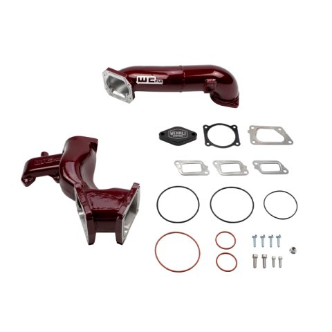 Wehrli 11-16 Chevrolet 6.6L LML Duramax High Flow Y-Bridge Kit - WCFab Red