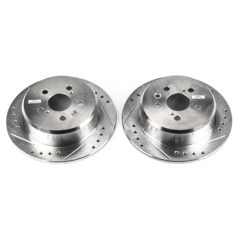 Power Stop 95-99 Toyota Celica Rear Evolution Drilled & Slotted Rotors - Pair