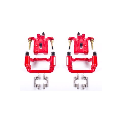 Power Stop 05-12 Nissan Pathfinder Rear Red Calipers w/Brackets - Pair