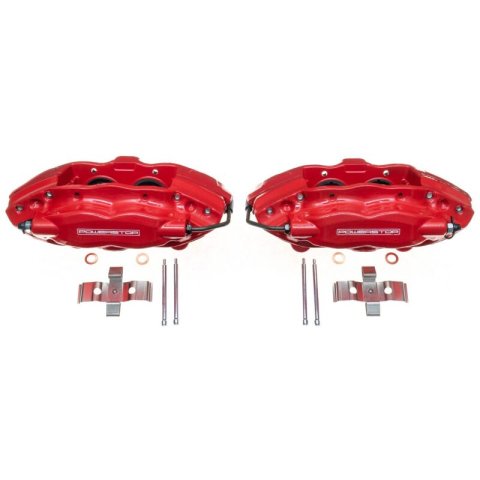PowerStop Performance Powdercoated Brake Calipers S5084 Caliper, Cast Iron, Red Powdercoated, 2-Piston, Chrysler, Dodge, Jeep, Rear, Pair