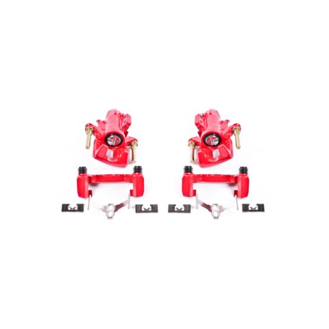 PowerStop Performance Powdercoated Brake Calipers for 1992-2000 CIVIC, 1993-1997 CIVIC DEL SOL, 1994-2001 INTEGRA - S1556 Disc Caliper, Cast Iron, Red, 1-Piston, use on Acura®, Honda®, Rear, Pair
