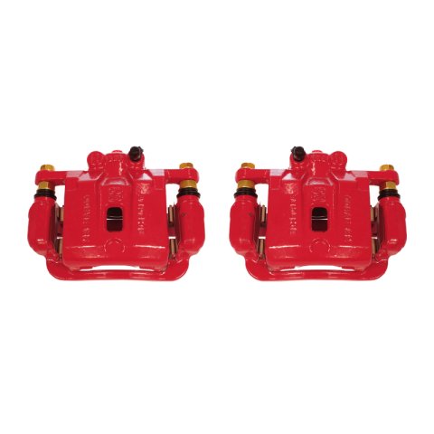 Power Stop 10-16 Hyundai Genesis Coupe Rear Red Calipers w/Brackets - Pair