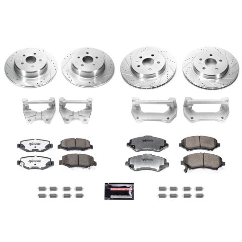 PowerStop Z36 Truck and Tow Big Brake Conversion Kits for 2007-2017 WRANGLER, 2018 WRANGLER JK - BBK-JK-001 Kit, Rotors, Pads, Extended Caliper Brackets, Drilled/Slotted Rotors, Pads, Front/Rear, JK, Jeep, Kit