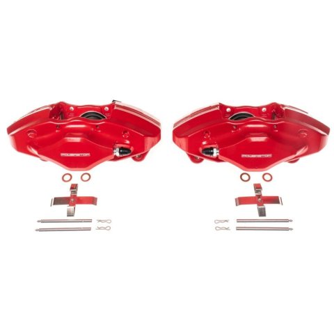 PowerStop Performance Powdercoated Brake Calipers for 2008-2014 IMPREZA, 2015-2017 WRX STI - S3780 Calipers, Performance, Stock Series, Red Powdercoated, Rear, Subaru, Pair