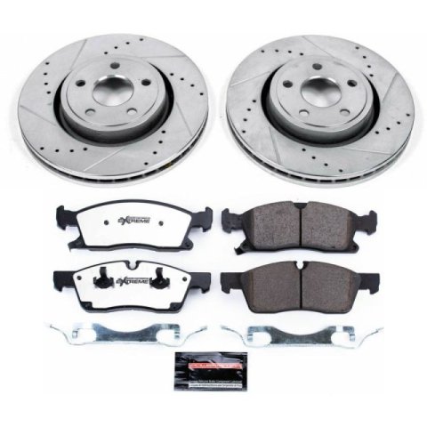 PowerStop Z36 Truck and Tow Brake Upgrade Kits for 2011-2020 DURANGO, 2011-2012 GRAND CHEROKEE - K5954-36 Rotors/Pads, Drilled/Slotted, Iron, Zinc Dichromate Plated, Front, Dodge, Jeep, Kit