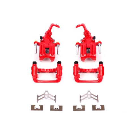PowerStop Performance Powdercoated Brake Calipers for 2000-2009 S2000 - S2730 Disc Caliper, Performance, Cast Iron, Red Powdercoated, 1-Piston, use on Honda®, Rear, Pair