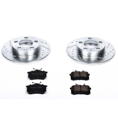 PowerStop Z23 Evolution Sport Brake Upgrade Kits for 2000-2006 TT - K848 Pads and Rotors, Sport, Cross-Drilled/Slotted Surface, Iron, Zinc Plated, 9.130 in. Diameter, Carbon Fiber Ceramic Pads, Kit