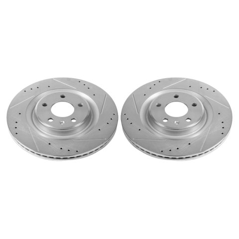 Power Stop 17-19 Audi A4 Rear Evolution Drilled & Slotted Rotors - Pair