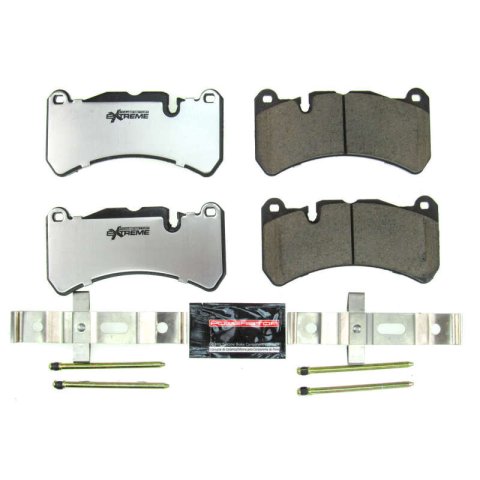 PowerStop Z26 Street Warrior Brake Pads and Hardware Kits Z26-1116 Pads, Z26, Carbon Fiber Ceramic, Integrally Molded with Shims, Alfa Romeo, Mercedes-Benz, Front, Set