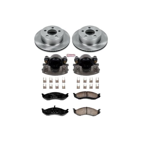 PowerStop Z17 Evolution Plus Stock Replacement Brake Kits with Calipers for 1999-2001 CHEROKEE, 1999-2006 WRANGLER - KCOE2152 Disc Kits, Autospecialty Calipers, Front, Solid Surface Rotors, 1-piston Calipers, Jeep, Kit