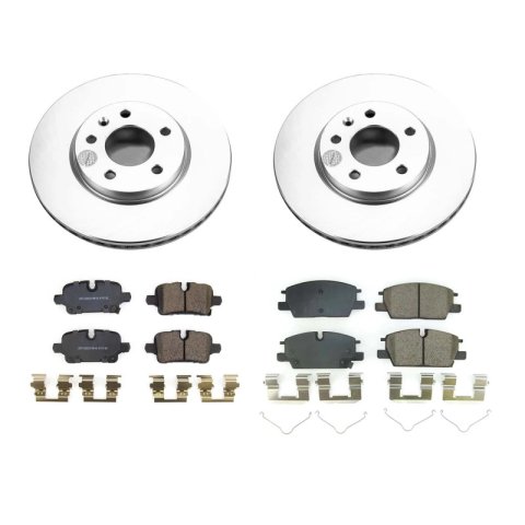 PowerStop Z17 Evolution Plus GEOMET Coated Brake Kits for 2022-2024 EQUINOX, TERRAIN, 2021-2022 MALIBU - CRK8799 Rotor and Pad Combos, Coated, Solid Surface Rotors, Ceramic Pads, Front and Rear, Chevrolet, GMC, Kit