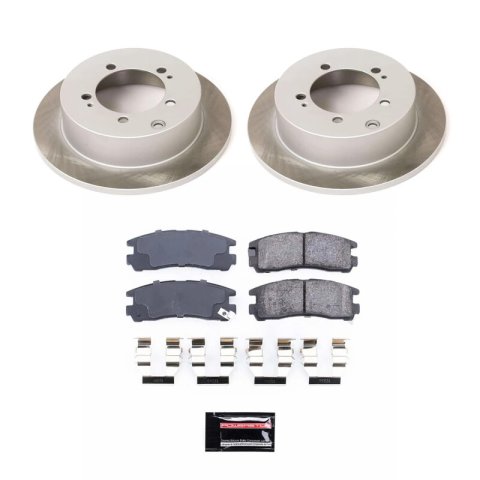 PowerStop Z17 Evolution Plus Semi-Coated Rotor Brake Kits SC1203 and Pad Combo, Semi-Coated, Rear, Solid Surface Rotors, Ceramic Pads, Chrysler, Dodge, Eagle, Mitsubishi, Kit