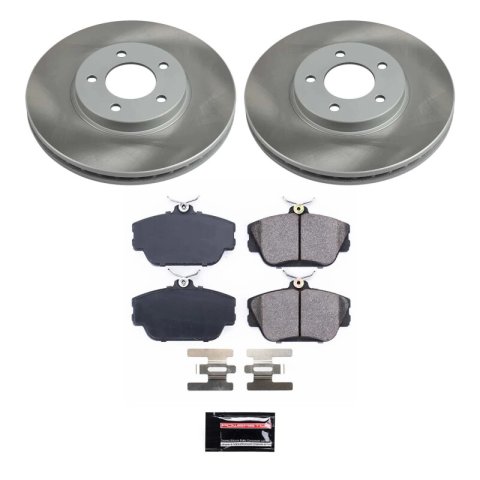 PowerStop Z17 Evolution Plus Semi-Coated Rotor Brake Kits SC1318 and Pad Combo, Semi-Coated, Front, Solid Surface Rotors, Ceramic Pads, Ford, Lincoln, Mercury, Kit