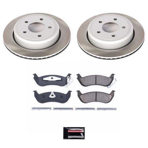 PowerStop Z17 Evolution Plus Semi-Coated Rotor Brake Kits for 2003-2011 CROWN VICTORIA, GRAND MARQUIS, 2003-2004 MARAUDER - SC1368 and Pad Combo, Semi-Coated, Rear, Solid Surface Rotors, 11.61 in. O.D., Ceramic Pads, Ford, Mercury, Kit