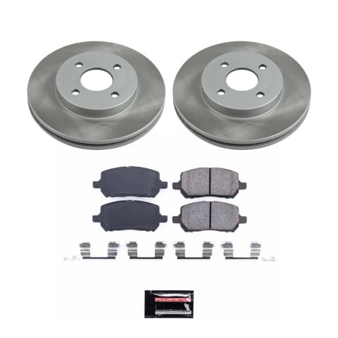 PowerStop Z17 Evolution Plus Semi-Coated Rotor Brake Kits for 2005-2010 COBALT, 2007-2009 G5, 2003-2007 ION - SC1604 and Pad Combo, Semi-Coated, Front, Solid Surface Rotors, 10.08 in. O.D., Ceramic Pads, Chevrolet, Pontiac, Saturn, Kit
