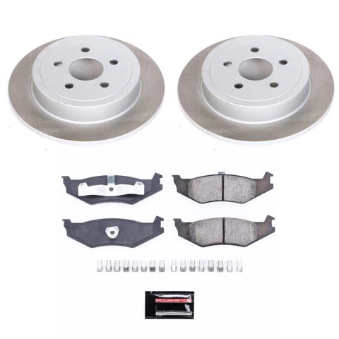PowerStop Z17 Evolution Plus Semi-Coated Rotor Brake Kits SC1687 and Pad Combo, Semi-Coated, Rear, Solid Surface Rotors, 10.63 in. O.D., Ceramic Pads, Chrysler, Dodge, Plymouth, Kit