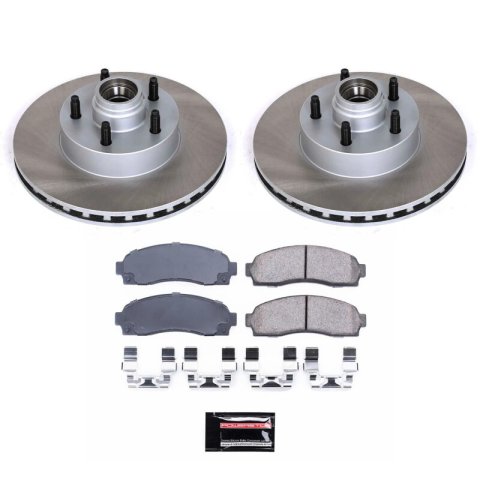 PowerStop Z17 Evolution Plus Semi-Coated Rotor Brake Kits SC1857 and Pad Combo, Semi-Coated, Front, Solid Surface Rotors, 11.29 in. O.D., Ceramic Pads, Ford, Mazda, Kit