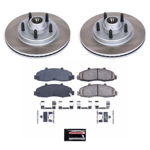 PowerStop Z17 Evolution Plus Semi-Coated Rotor Brake Kits for 2002 BLACKWOOD, 2000-2003 F-150, 2004 F-150 HERITAGE - SC1914 and Pad Combo, Semi-Coated, Front, Solid Surface Rotors, 12.13 in. O.D., Ceramic Pads, Ford, Lincoln, Kit
