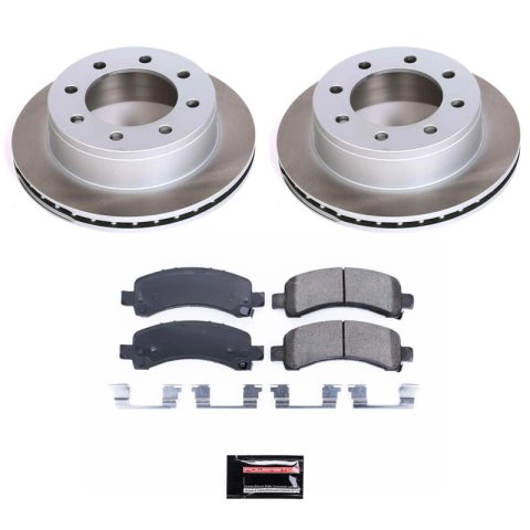 PowerStop Z17 Evolution Plus Semi-Coated Rotor Brake Kits SC2043 and Pad Combo, Semi-Coated, Rear, Solid Surface Rotors, 12.99 in. O.D., Ceramic Pads, Chevrolet, GMC, Kit