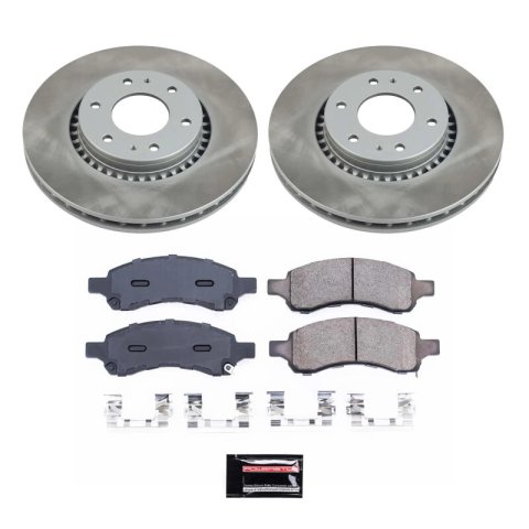 PowerStop Z17 Evolution Plus Semi-Coated Rotor Brake Kits SC2059 and Pad Combo, Semi-Coated, Front, Solid Surface Rotors, 12.76 in. O.D., Ceramic Pads, Buick, Chevy, GMC, Saab, Kit
