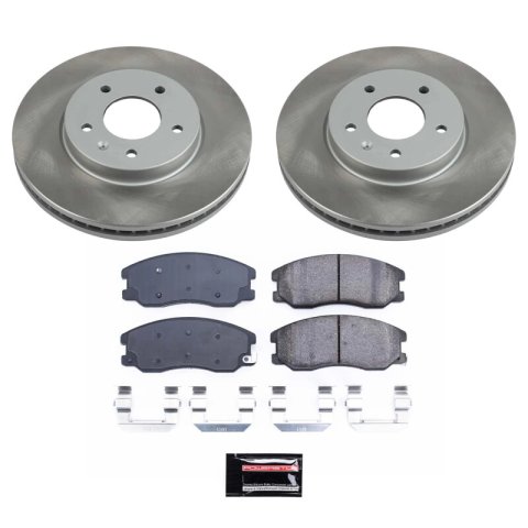PowerStop Z17 Evolution Plus Semi-Coated Rotor Brake Kits SC2090 and Pad Combo, Semi-Coated, Front, Solid Surface Rotors, Ceramic Pads, Chevrolet, Pontiac, Saturn, Suzuki, Kit