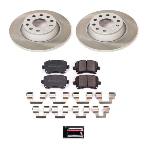 PowerStop Z17 Evolution Plus Semi-Coated Rotor Brake Kits SC2261 and Pad Combo, Semi-Coated, Rear, Solid Surface Rotors, 11.26 in. O.D., Ceramic Pads, Audi, Volkswagen, Kit