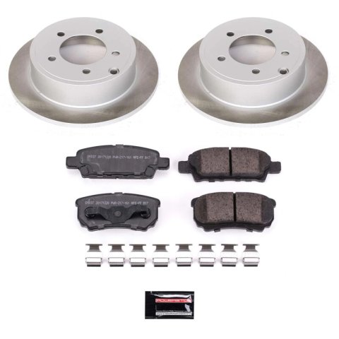 PowerStop Z17 Evolution Plus Semi-Coated Rotor Brake Kits SC3033 and Pad Combo, Semi-Coated, Rear, Solid Surface Rotors, Ceramic Pads, Chrysler, Dodge, Jeep, Mitsubishi, Kit