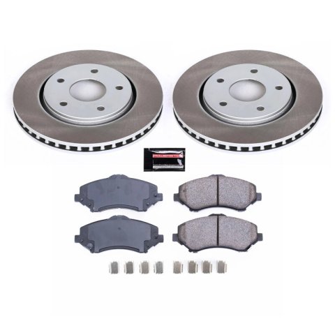 PowerStop Z17 Evolution Plus Semi-Coated Rotor Brake Kits SC3118 and Pad Combo, Semi-Coated, Front, Solid Surface Rotors, Ceramic Pads, Chrysler, Dodge, Ram, Volkswagen, Kit