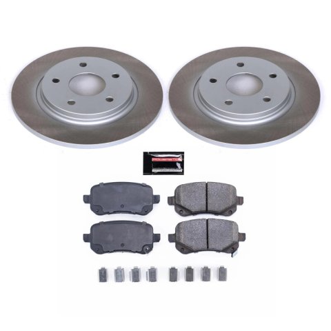 PowerStop Z17 Evolution Plus Semi-Coated Rotor Brake Kits SC4569 and Pad Combo, Semi-Coated, Rear, Solid Surface Rotors, 12.01 in. O.D., Ceramic Pads, Chrysler, Dodge, Volkswagen, Kit