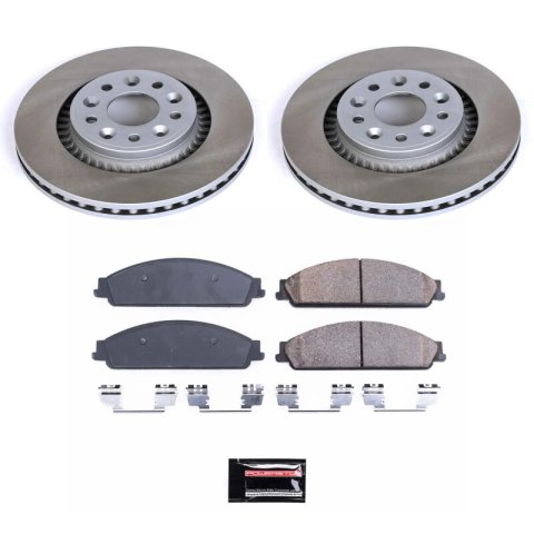 PowerStop Z17 Evolution Plus Semi-Coated Rotor Brake Kits SC4599 and Pad Combo, Semi-Coated, Front, Solid Surface Rotors, 12.40 in. O.D., Ceramic Pads, Ford, Mercury, Kit