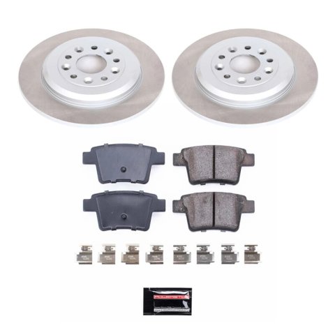 PowerStop Z17 Evolution Plus Semi-Coated Rotor Brake Kits SC4600 and Pad Combo, Semi-Coated, Rear, Solid Surface Rotors, 12.99 in. O.D., Ceramic Pads, Ford, Mercury, Kit