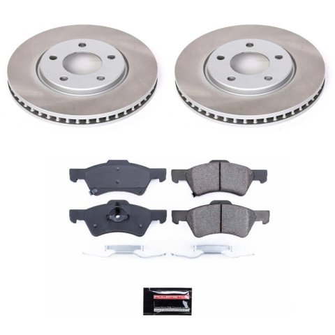 PowerStop Z17 Evolution Plus Semi-Coated Rotor Brake Kits for 2001-2007 CARAVAN, GRAND TOWN & COUNTRY - SC5247 and Pad Combo, Semi-Coated, Front, Solid Surface Rotors, 11.06 in. O.D., Ceramic Pads, Chrysler, Dodge, Kit