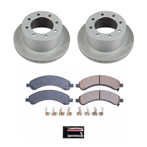PowerStop Z17 Evolution Plus Semi-Coated Rotor Brake Kits for 2003-2008 EXPRESS 3500, SAVANA 3500 - SC5328 and Pad Combo, Semi-Coated, Rear, Solid Surface Rotors, 12.76 in. O.D., Ceramic Pads, Chevrolet, GMC, Kit